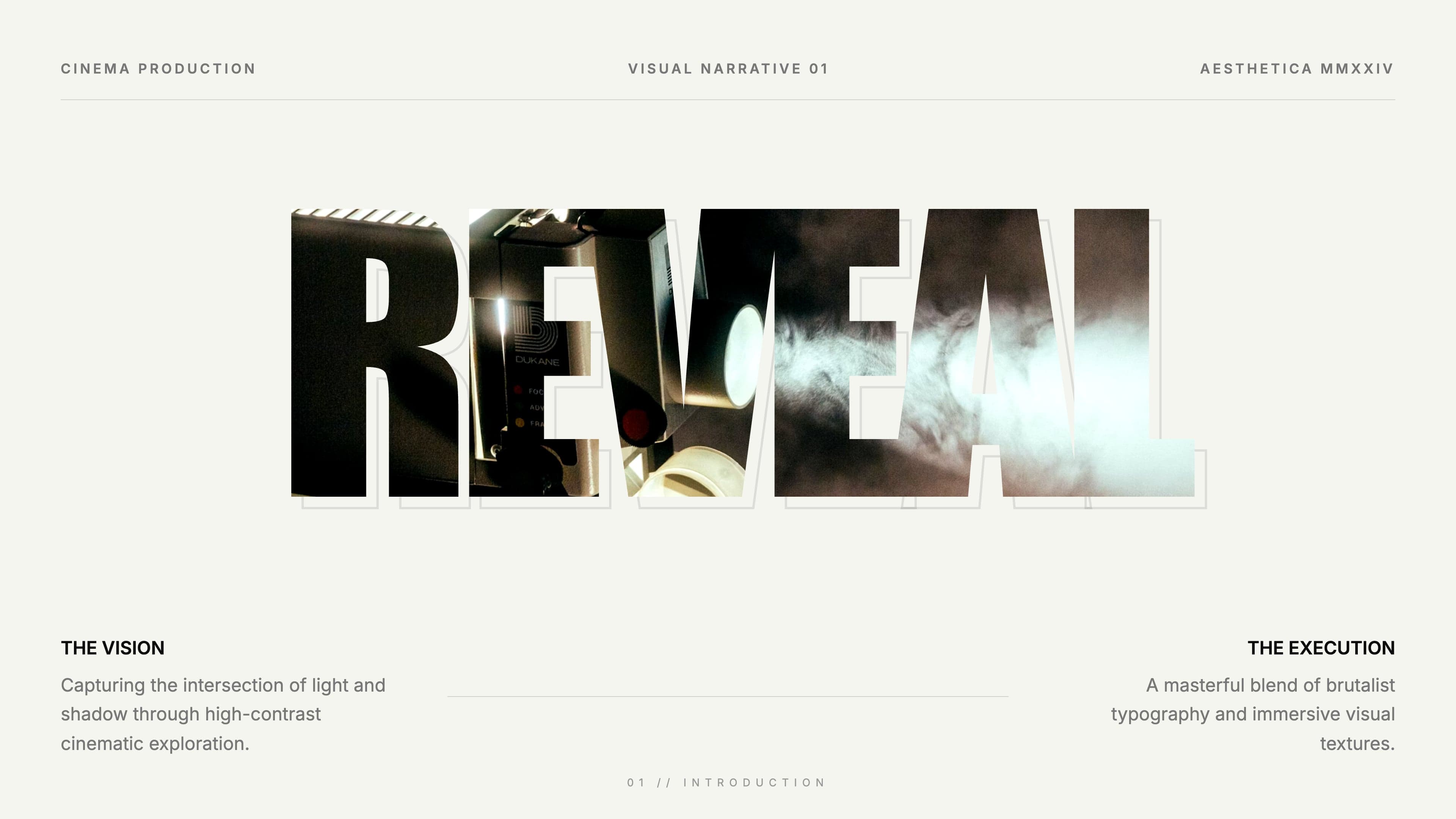 Cinematic title with image masked inside letterforms - Text Image Masking style template