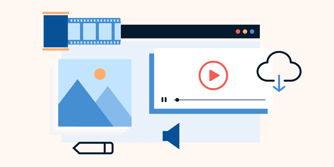 Audio-visual presentation showing PowerPoint interface with multimedia elements