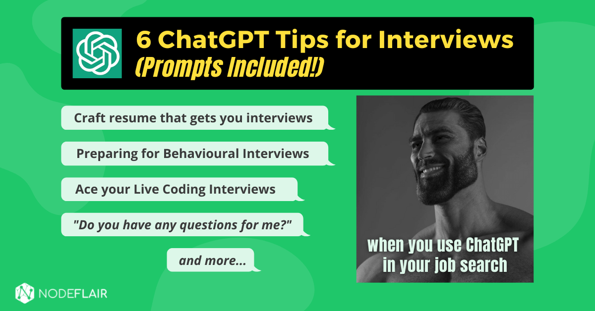 Tech professional using NodeFlair AI tool on laptop for interview preparation