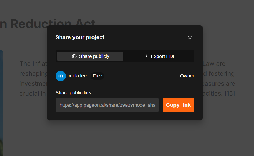 PageOn.ai interface showing AI-generated presentation slides with RSVP integration