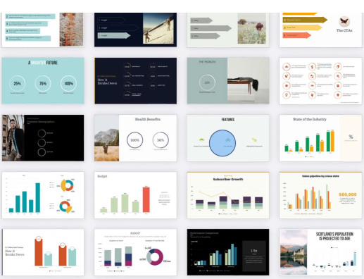 PageOn.ai interface showing AI-powered presentation design features and templates