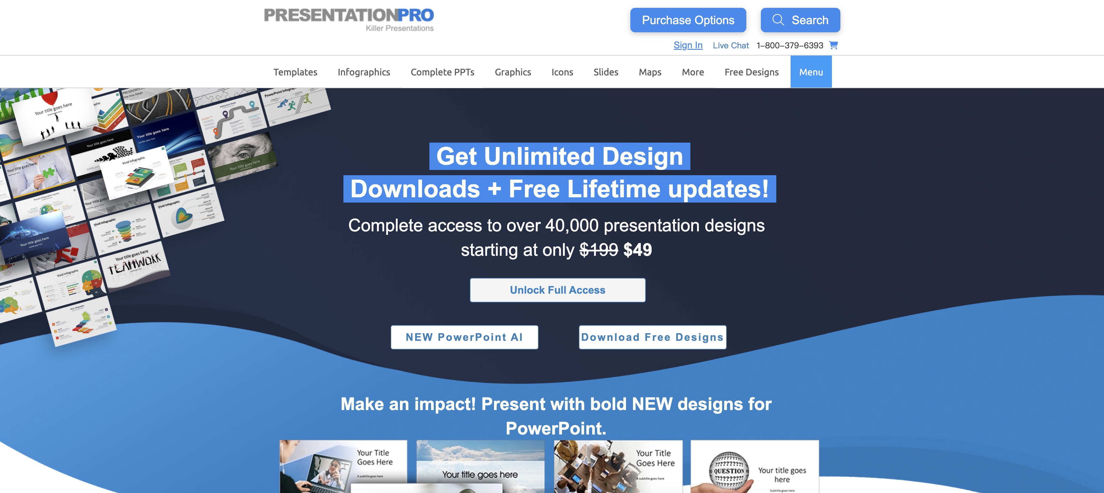 PresentationPro interface showing template gallery