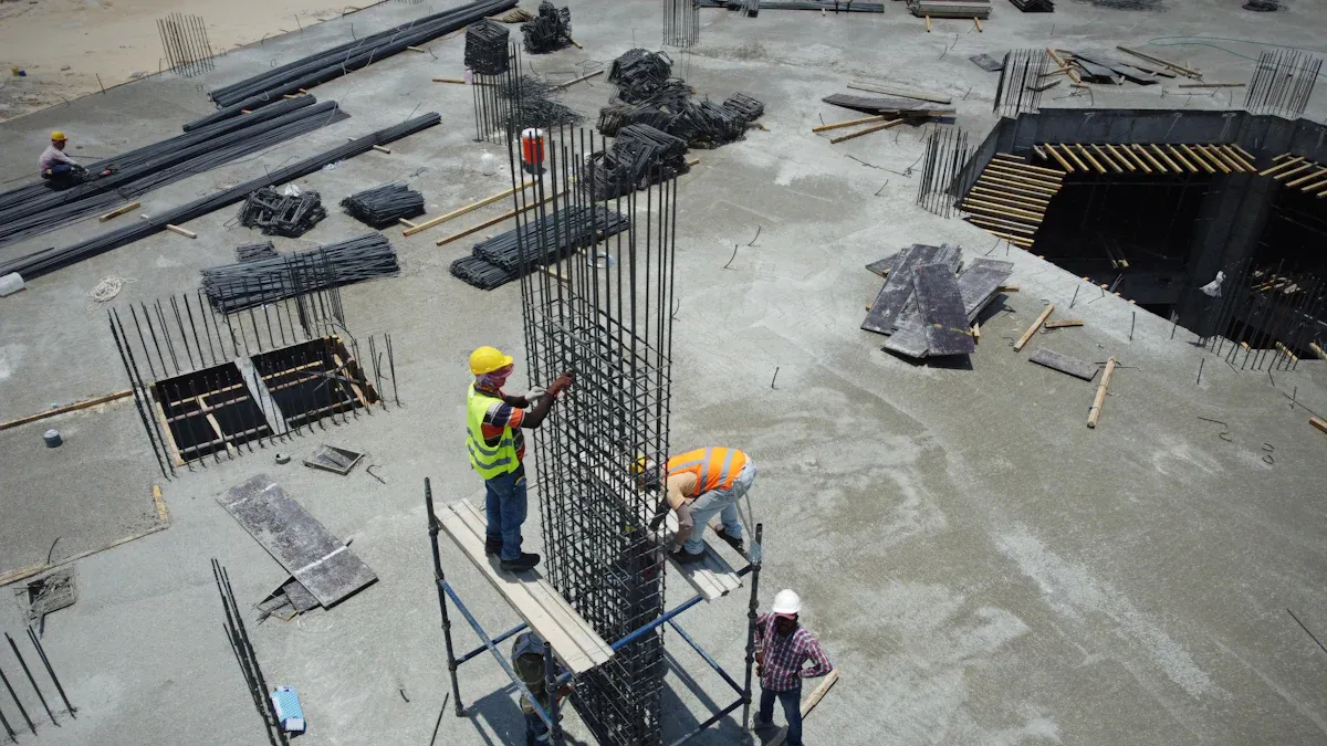 Key Elements of a Construction Company Profile showing various components